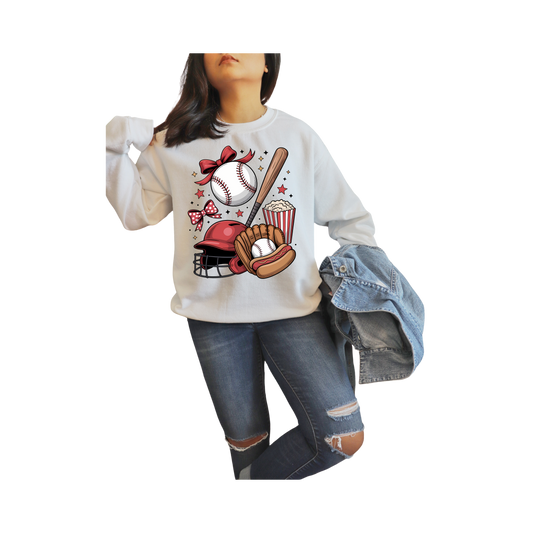 Crew neck Baseball w/popcorn