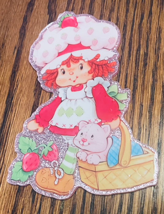 Strawberry Sc W/Cat in basket