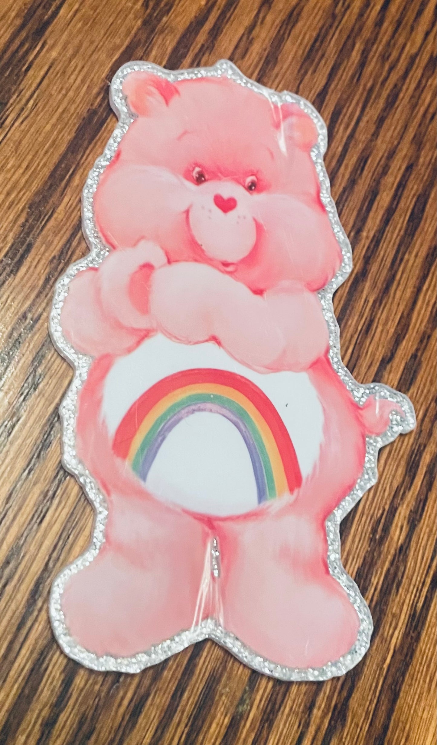 Pink rainbow care bear