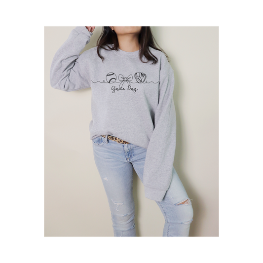 Baseball Bow Game day Crew neck
